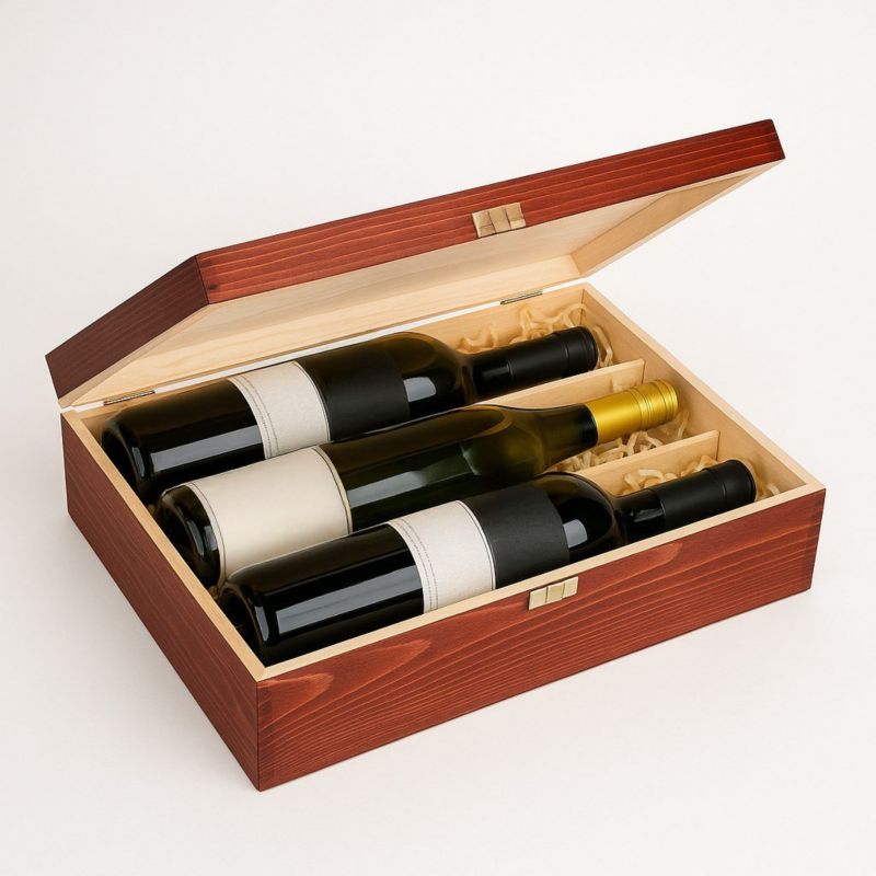 Drewniane pudełko na wino Neopak K-983 1 szt.