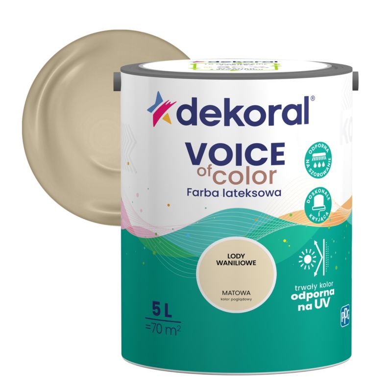 Farba kolorowa Dekoral Voice of Color lody waniliowe 5 l