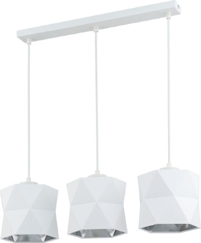 Lampa wisząca TK Lighting Siro 3x15W biała-srebrna, metal, IP20, 1 szt.