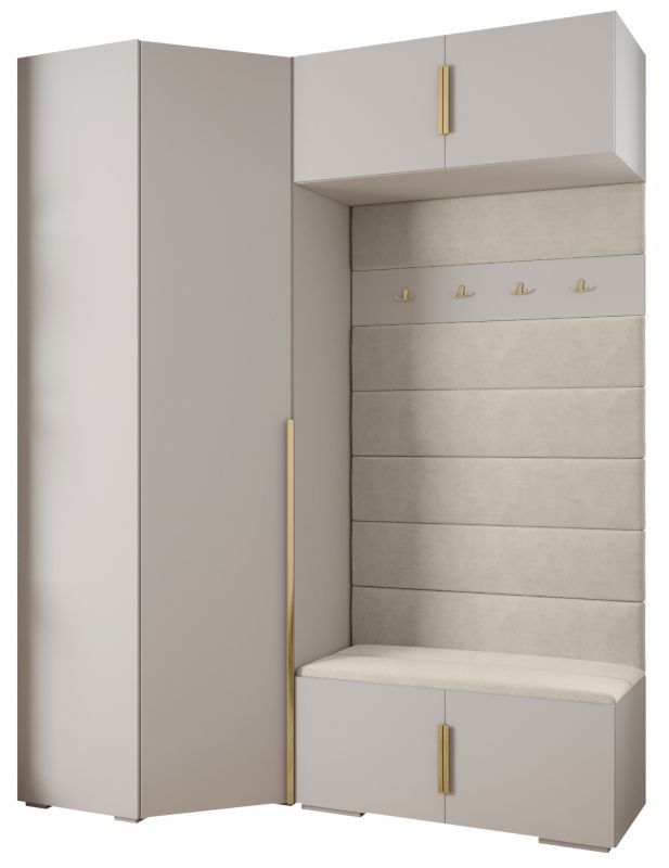 Garderoba do przedpokoju Abiks INOVA 1 Z21 biały+złoty+manila02 1szt.
