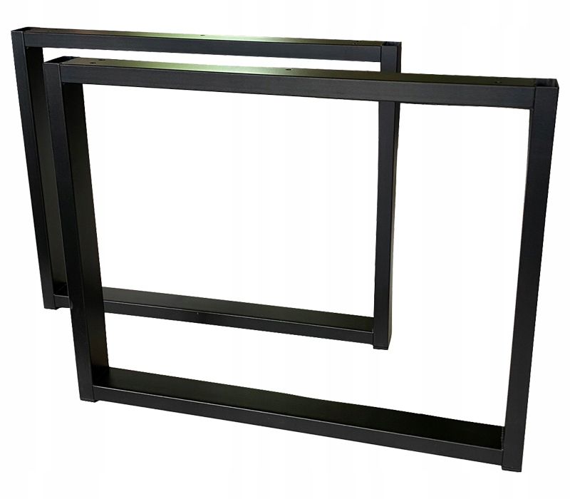 Nogi metalowe do ławy Loft Industrial czarne 60x47 cm Profil 4x2 cm 2 szt DREWik