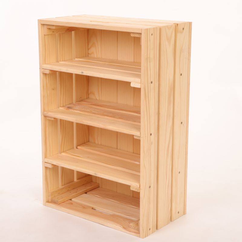 Skrzynka drewniana MODO24 półka ścienna z 3 półkami 60 x 40 x 24 cm naturalna 1 szt.