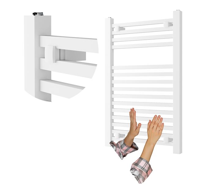 Grzejnik Łazienkowy Granitan Bergen 60/40cm Biały Kaloryfer Drabinkowy 1kpl.