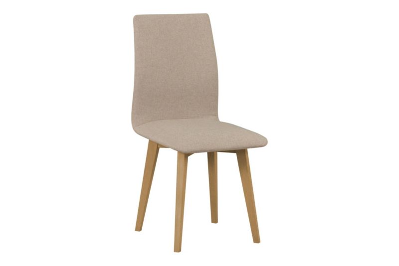 Krzesło tapicerowane Bettso Luna 2 z profilowanym oparciem i siedziskiem w beżowej tkaninie dąb grandson 1szt.