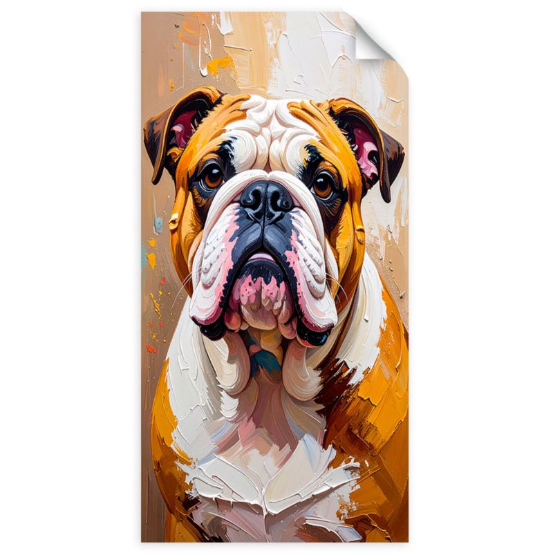 Naklejka na ścianę do pokoju młodzieżowego Feeby Buldog Pies Zwierzę Beżowy 40x80cm 1szt