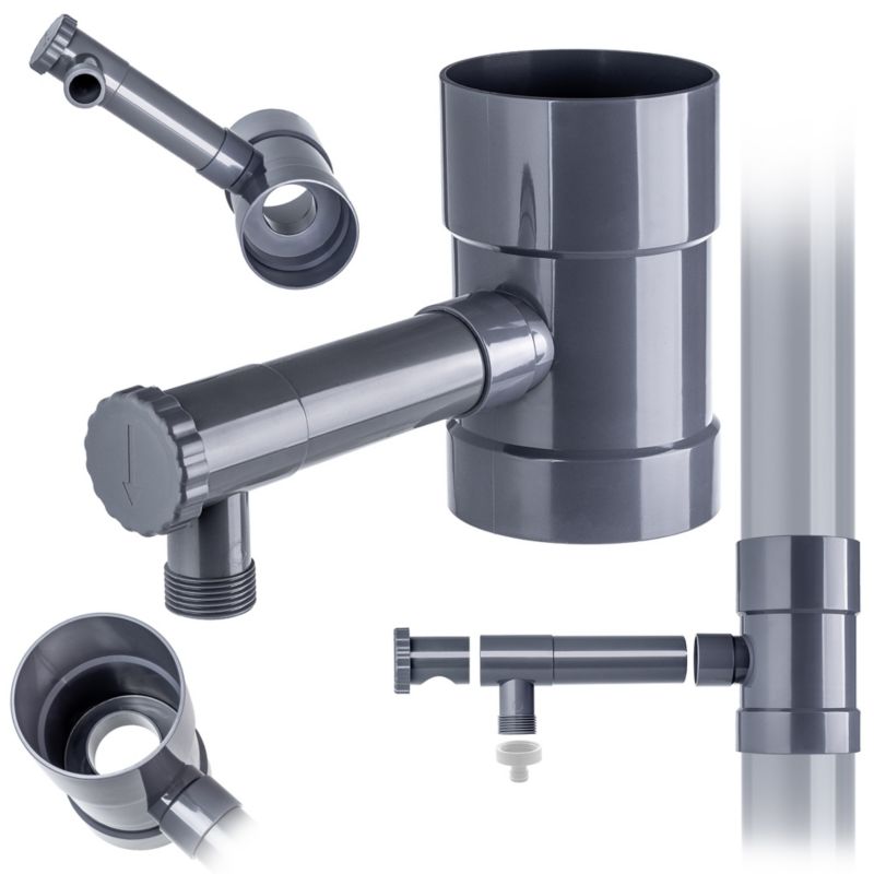 Łapacz Deszczówki KADAX Zbieracz Wody Deszczowej Z Rynny Zaworem Chwytacz 100mm 1szt.