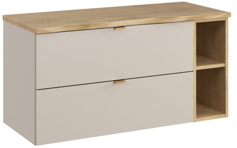 Szafka pod umywalkę Furnidea 100 cm kaszmir z blatem dąb Cremona Dalia 1 szt.