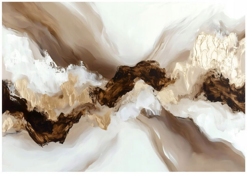 Fototapeta WALLARENA Do Sypialni Salonu Na Flizelinie Marmur Glamour Abstrakcja Brązowy 254x184 cm 16017V4 1 szt.