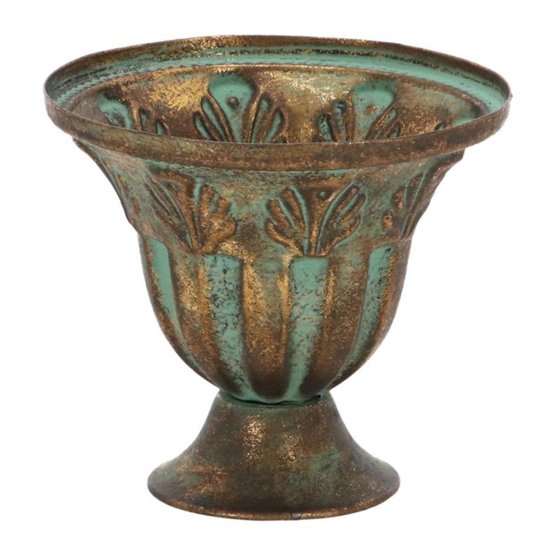 Wazon postarzany Esschert Design złoty z żelaza h12x13,2 cm 1 szt.