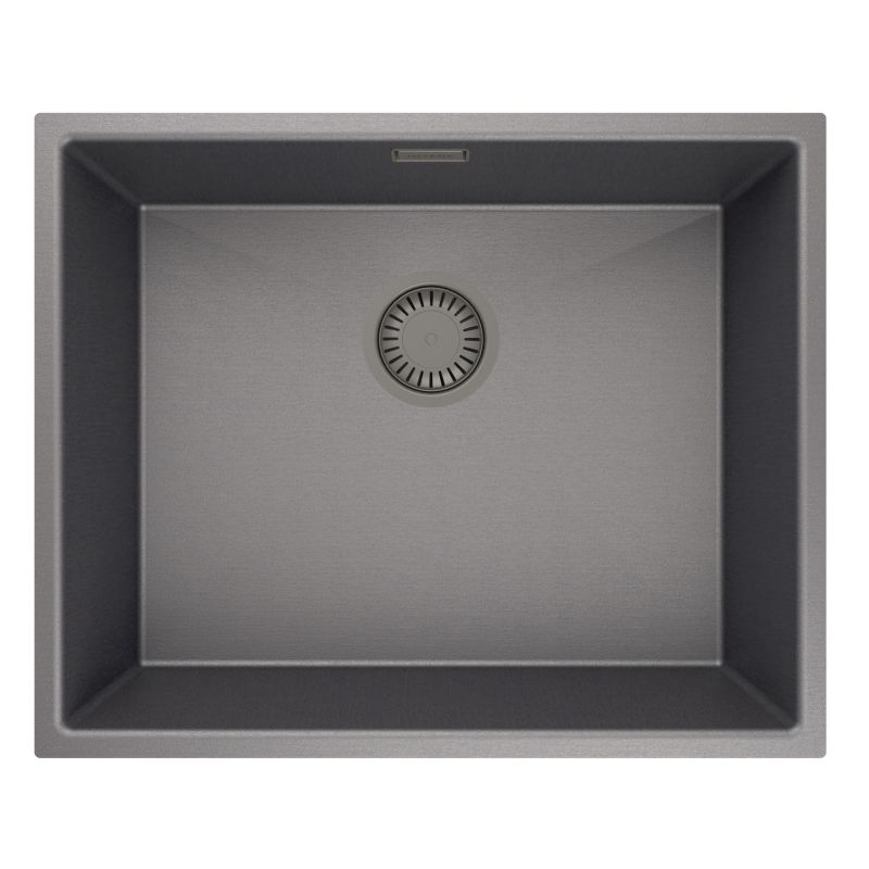 Zlewozmywak Oltens Stalvask czarny stalowy 54x44 cm 1-komorowy QuietComfort 1 szt.