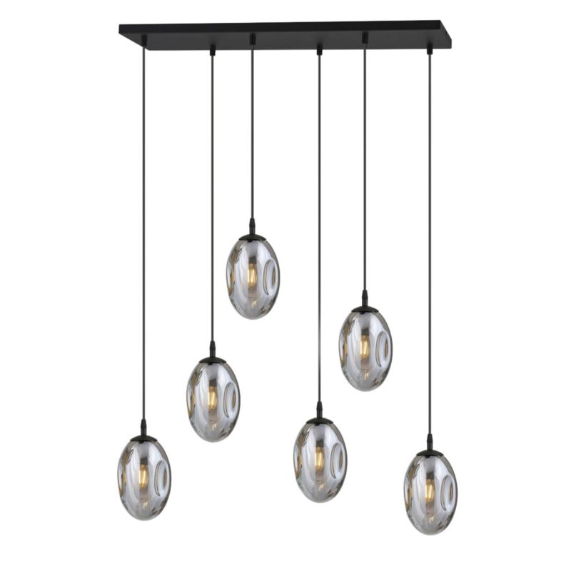 Lampa sufitowa wisząca Emibig Astral 0444 czarna-chromowana szerokość 70 cm 6xE14 x 10W 1 szt.