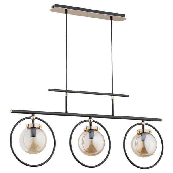 Lampa wisząca Alfa Vasido 1961 czarna-stare złoto dekoracyjna 3xE14 x 10W 1 szt.