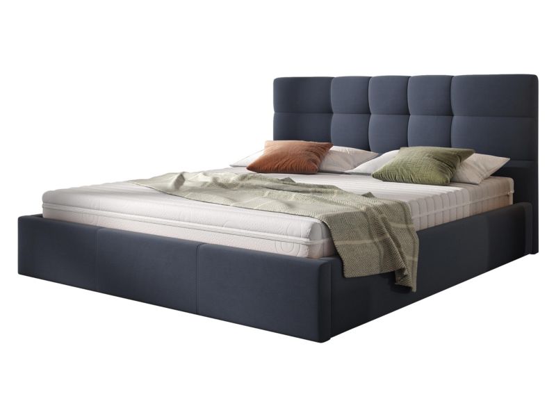 Łóżko tapicerowane MIRJAN 24 Swift stelaż metalowy 180x200 niebieski jeans 1 szt.