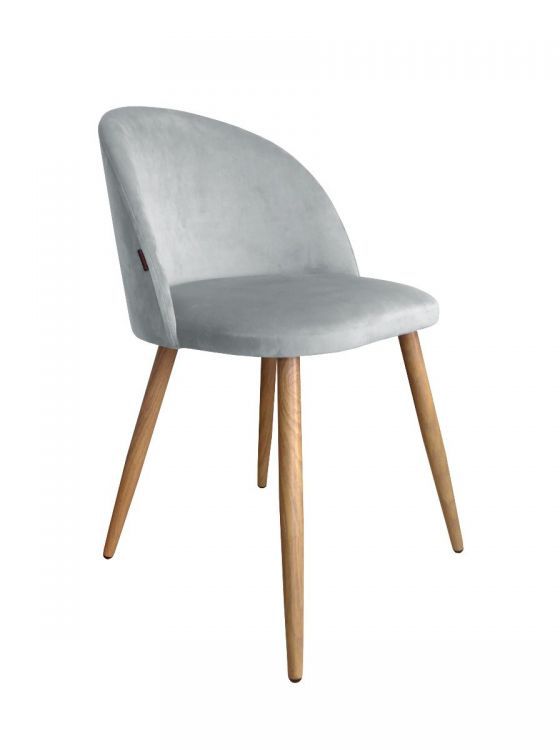 Krzesło CLAUDINE 2 VELVET jasno szare/dąb ATOS 1 szt.