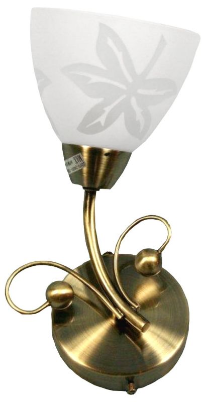 Kinkiet ścienny Candellux Leila mosiądz-biały 1 x E14 x 40W IP20 wym: 27 x 12 x 16 cm - 1 szt.