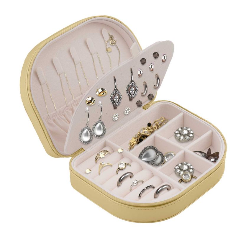 Szkatułka na biżuterię Massido MS-707 pudełko podróżne organizer do torebki złota 1szt.