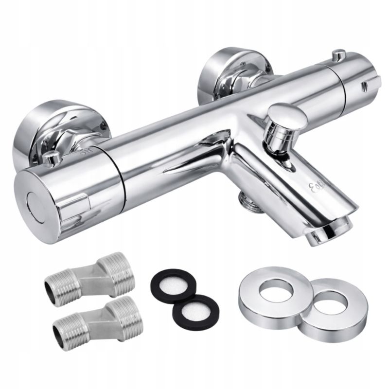 Bateria natryskowa Estiva ANGA termostatyczna chrom uniwersalny montaż wannowa G1/2 G3/4 1 szt.