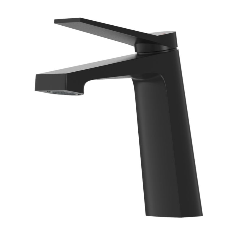Bateria Umywalkowa Czarna Granitan Niska Łazienkowa Mosiężna Nowoczesny Kran Selva 1 szt.