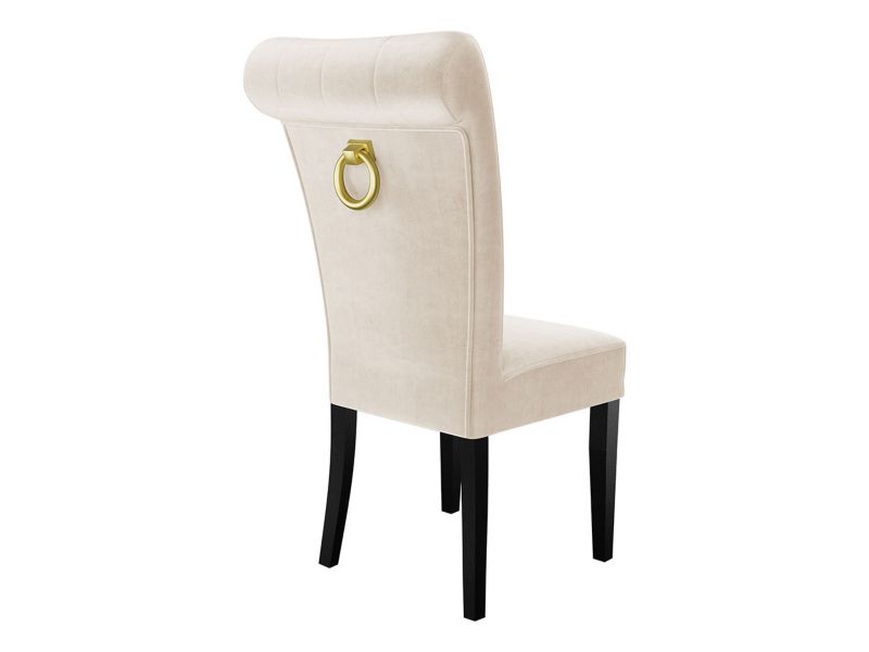 Krzesło MIRJAN 24 S65 czarny + kremowy + kołatka złota 1 szt.