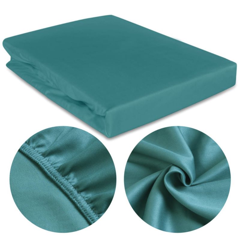 Prześcieradło satynowe z gumką Darymex 160x200 kolor Ciemny turkus 1 szt.