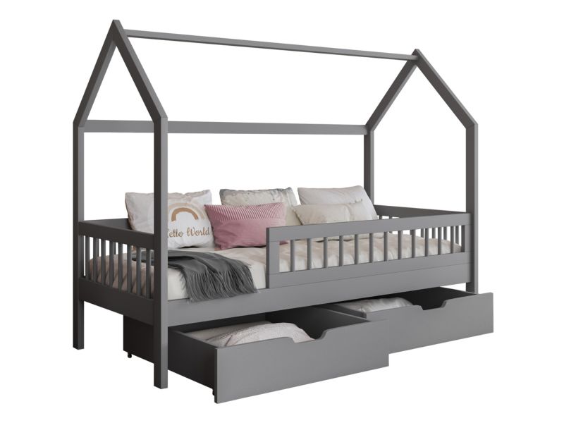 Łóżko dziecięce MIRJAN 24 Gaja 80x180 szary akryl 1 szt.