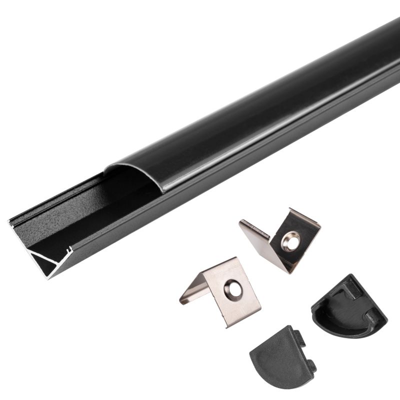 Profil narożny LED XUDO 2m Czarny z kloszem 1 szt.