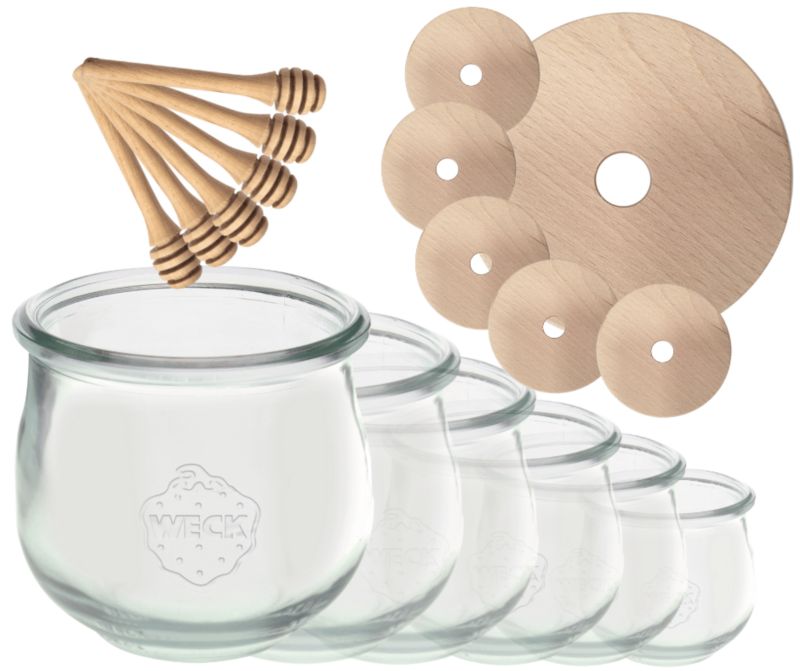 Słoiki do miodu MODO24 Weck 370 ml fi 80 tulip nabieraki W5 6 kpl.