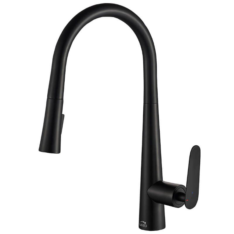 Bateria zlewozmywakowa Laveo stojąca wyciągana wylewka zimny start czarna 1 szt.