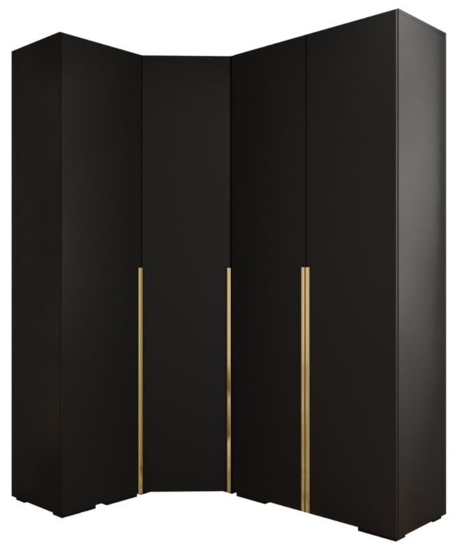 Garderoba wysoka do przedpokoju Abiks INOVA 1 Z3 czarny+złoty 1szt.