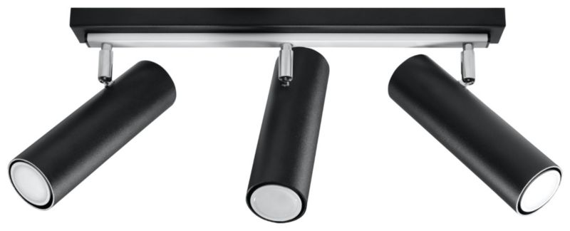 Spot Sollux Lighting Direzione czarny-chromowany 3 x GU10 x 40W IP20 wym: 45 x 45 cm - 1 szt.