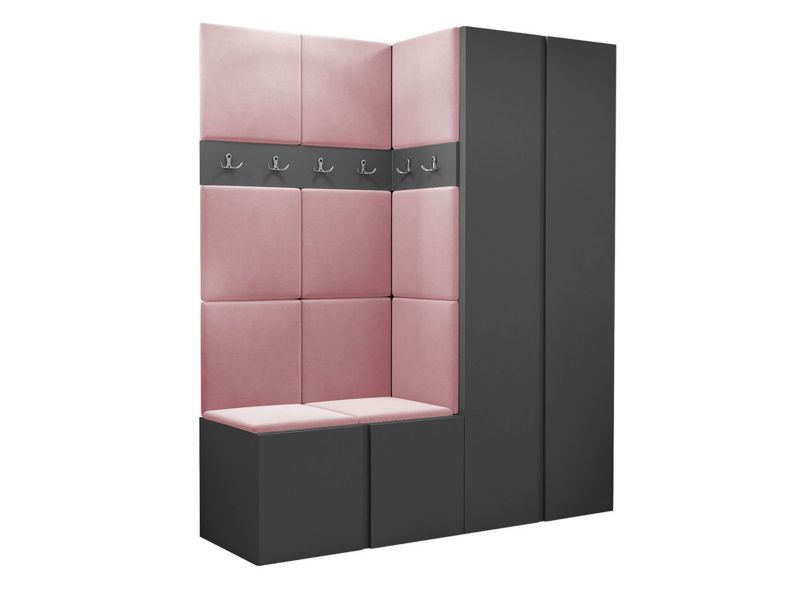 Garderoba MIRJAN 24 Orion III grafit + różowy 1 kpl.