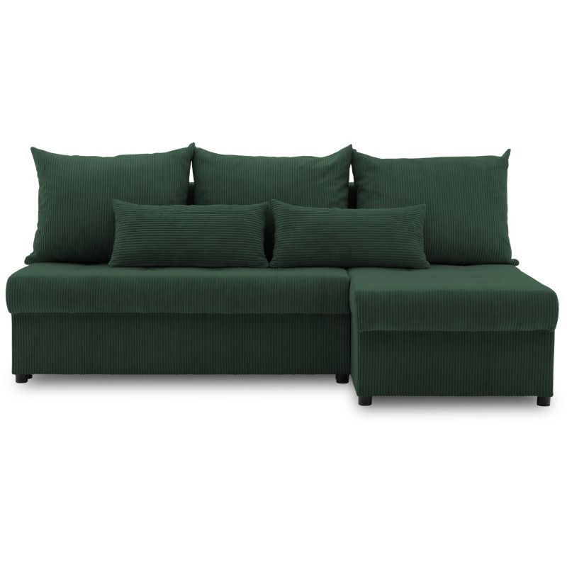 Narożnik TYLETEGOTU uniwersalny do salonu LUMARO sztruksowy butelkowa zieleń 1 szt