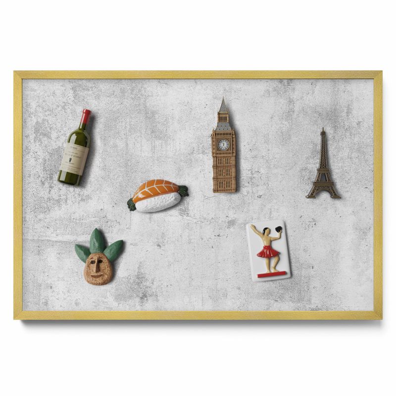 Tablica magnetyczna Tulup 60x40 cm Wytarta tekstura betonu w złotej ramie 1 szt.