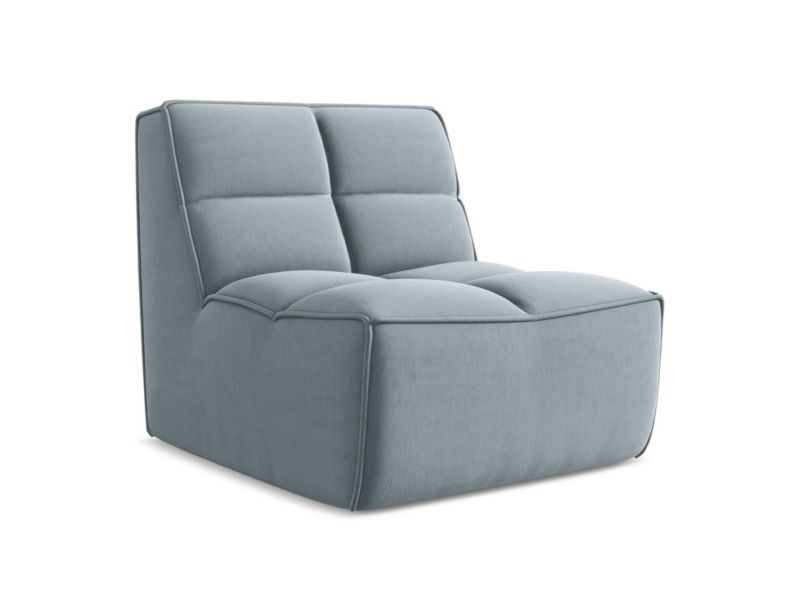 Moduł LaMiaSofa BELLUNO z tkaniny welwetowej 80x93 cm jasny niebieski 1 szt.