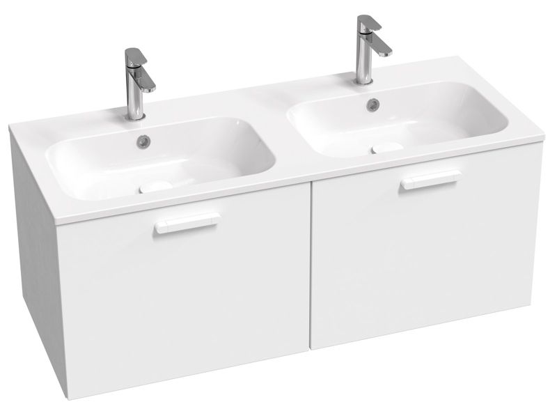 Szafka pod podwójną umywalkę Ravak SD 1200 CHROME biała/biała uchwyt biały 1 szt
