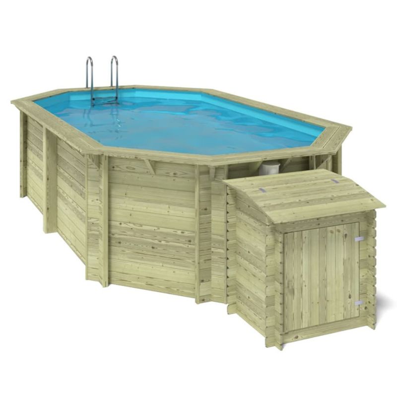 Basen drewniany Nemo ALTANKA 5,79x - H.1,45 m - z filtracją i szafką na osprzęt, BAS7304OSPL+SZA, 1szt.