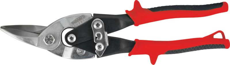 Nożyce do blachy Modeco Expert lewe do 1,8 mm Cr-Mo czerwona rączka - zawieszka papierowa - 1 szt.