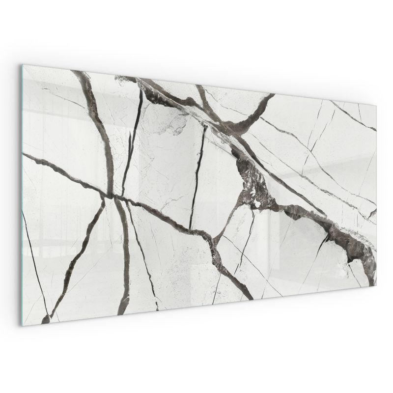 Płyta Szklana Wallfluent 120x60 cm Transparentna Szyba Ochronna Wzór marmurowych żył 1 szt.