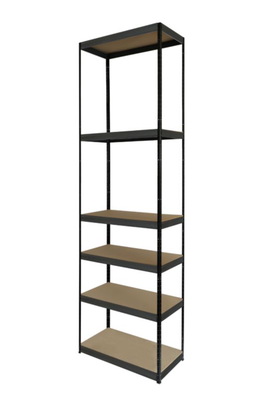 Regał metalowy MODO24 magazynowy czarno-grafitowy helios 213x30x30cm 6 półek po 175 kg 1 szt.