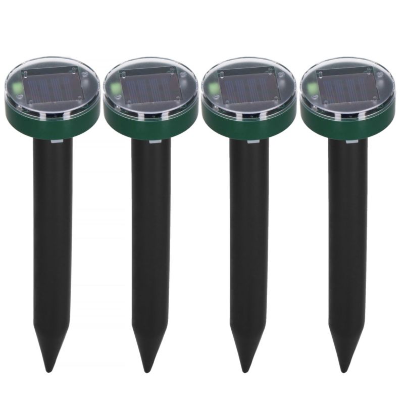 Solarny odstraszacz gryzoni Springos na krety, nornice, kuny, myszy czarno-zielony 4 szt.