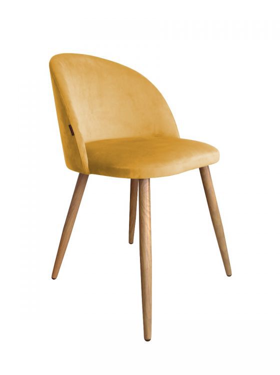 Krzesło CLAUDINE 2 VELVET musztardowe/curry/dąb ATOS 1 szt.