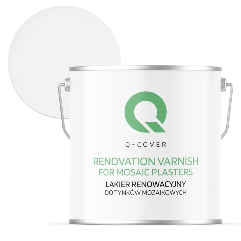 Lakier Renowacyjny do Tynku Mozaikowego Q-Cover Bezbarwny Wysoki Połysk 5L