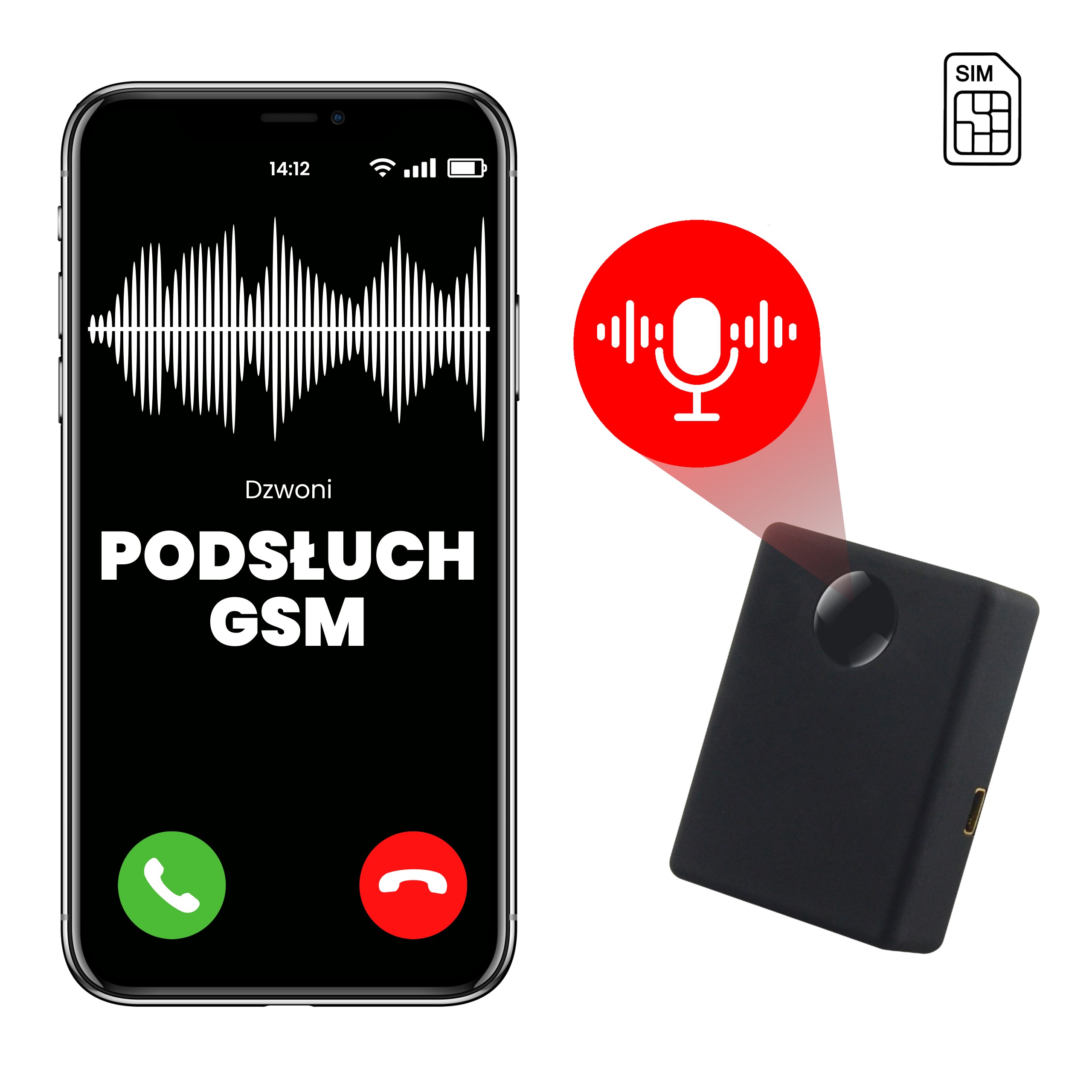 PODSŁUCH GSM N9 DETEKCJA DŹWIĘKU DŁUGI CZAS PRACY