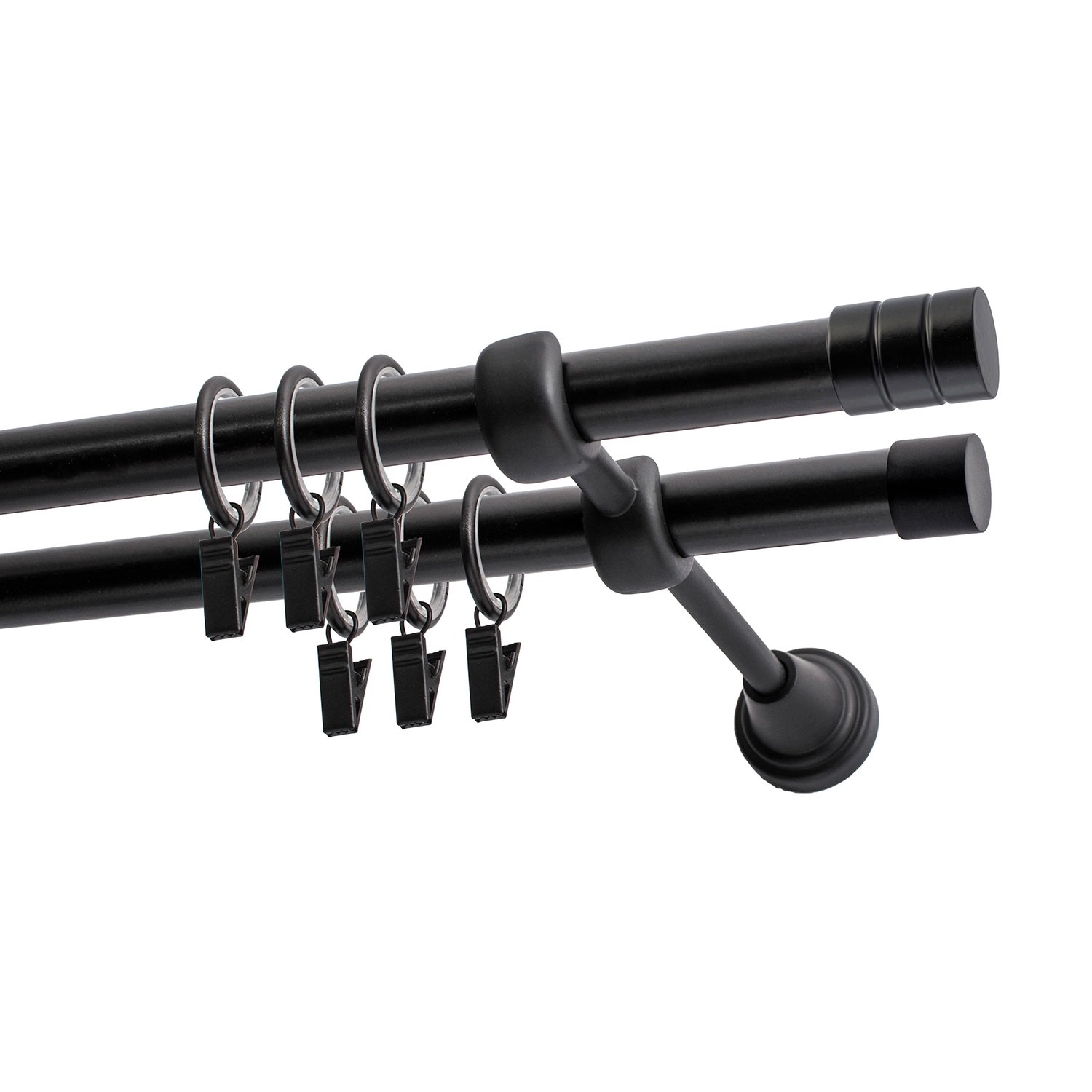 Karnisz FORIO podwójny czarny 240 cm