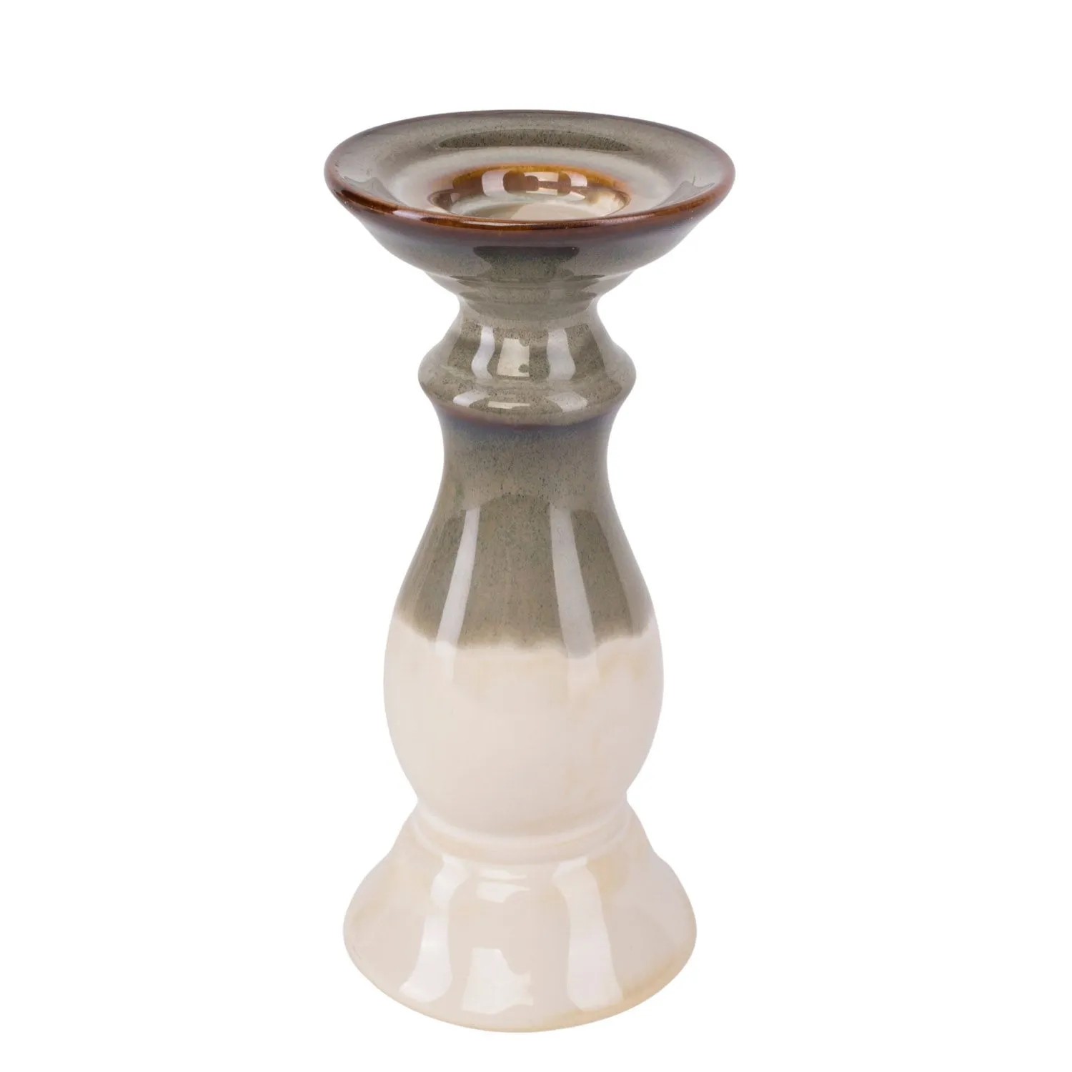 Świecznik ceramiczny jasny S - 6,7x13 cm