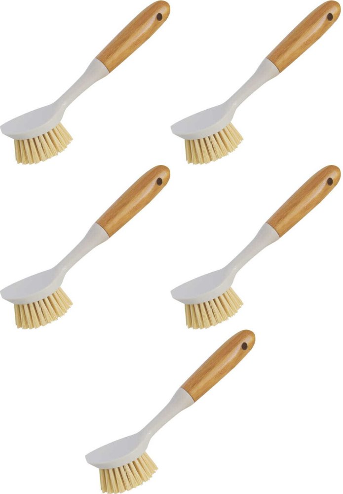 5x Szczotka do naczyń Eco Natural by York Bambus, 22cm, biało-brązowy
