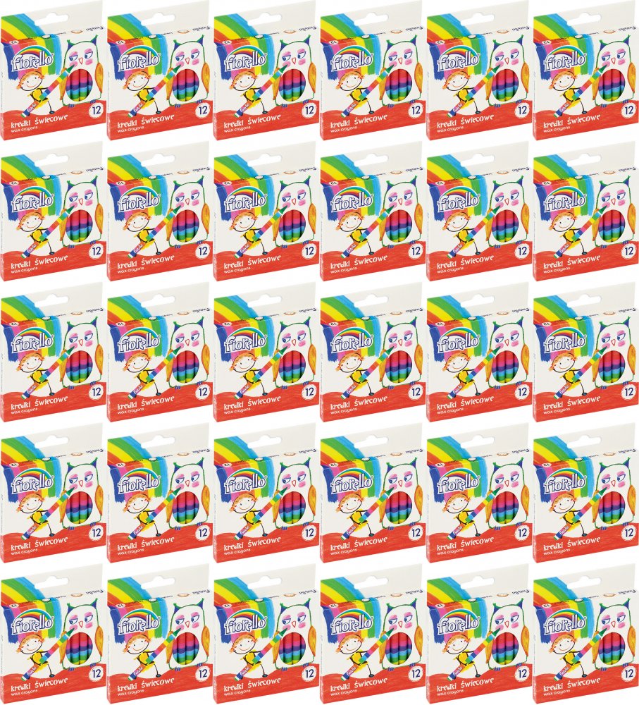 36x Kredki świecowe Fiorello, 12 sztuk, mix kolorów
