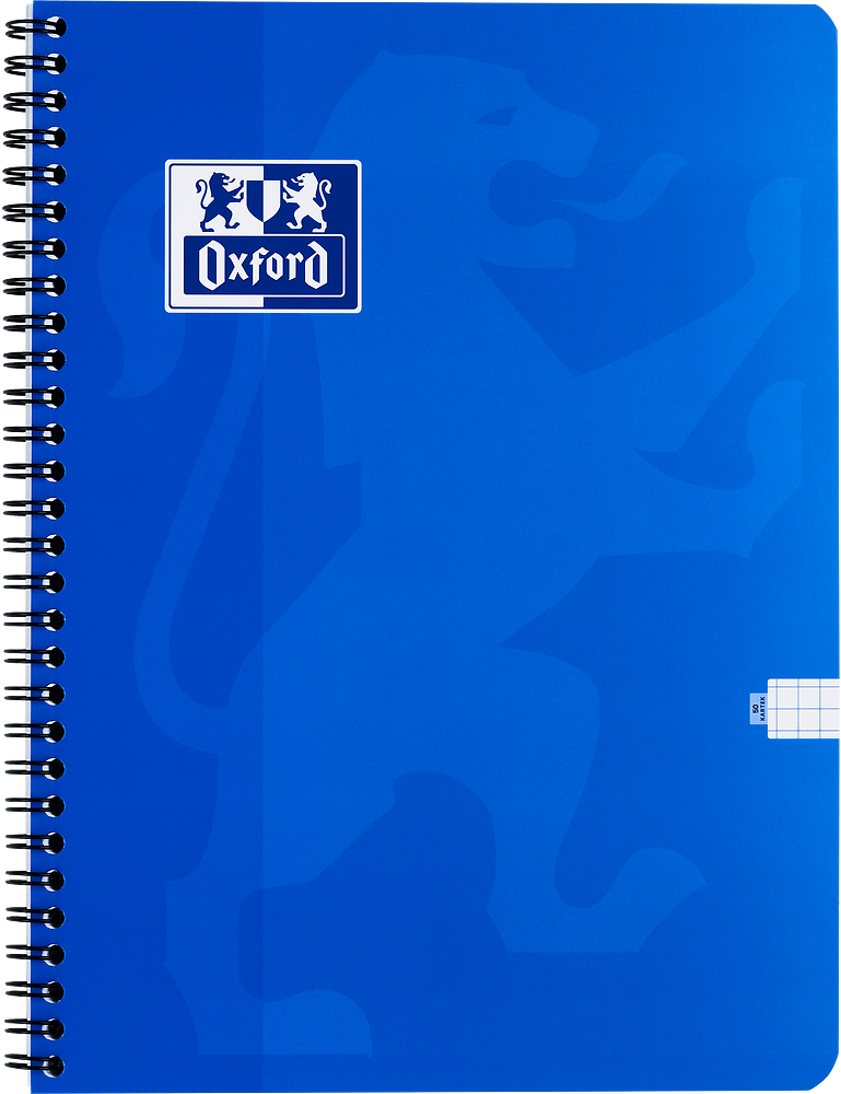 Kołonotatnik Oxford Esse, A4, w kratkę, 50 kartek, okładka kartonowa, mix kolorów