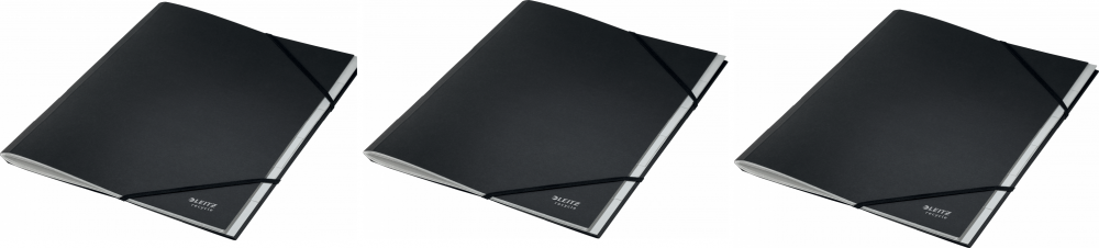 3x Teczka z przegródkami Leitz Recycle, A4, 6 przekładek z zakładkami, czarny