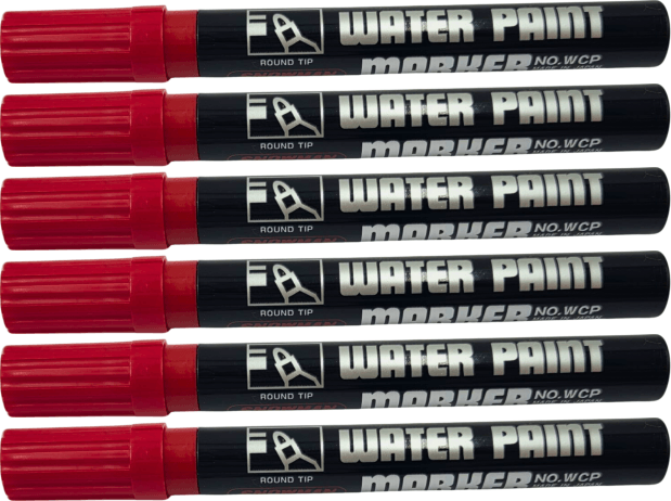 6x Pisak wodny Snowman Water Paint, okrągła, 1.5-3.0mm, czerwony